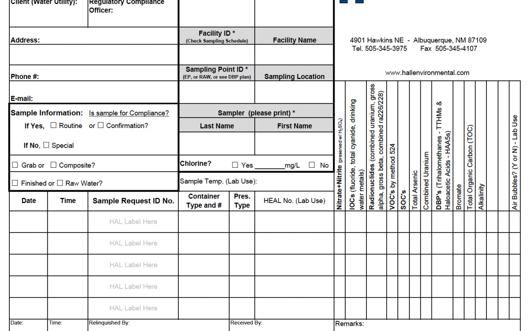 SDWA Hall Environmental Chem Rad DBP COC