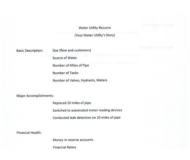 Water Utility Resume