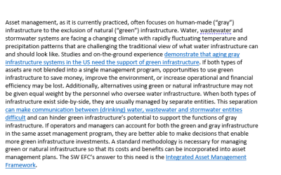 Integrated Asset Management Framework for Water, Wastewater and Stormwater Systems