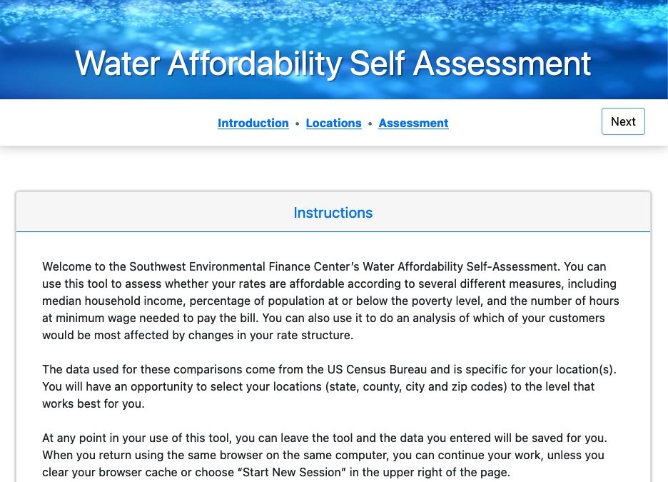 WASA – Water Affordability Self Assessment