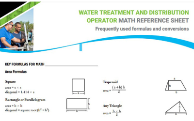 Water Treatment and Distribution: Operator Math Reference Sheet