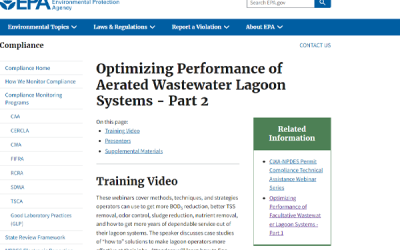 Optimizing Performance of Aerated Wastewater Lagoon Systems – Part 2