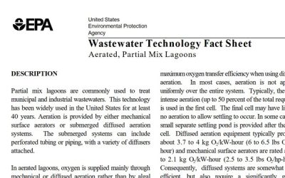 Wastewater Technology Fact Sheet: Aerated, Partial Mix Lagoons