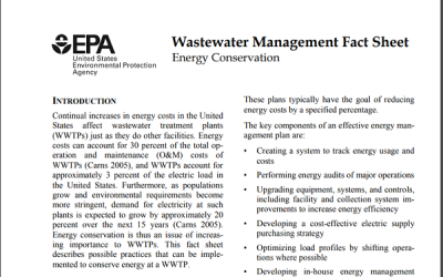 Wastewater Management Fact Sheet: Energy Conservation