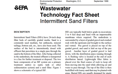 Wastewater Technology Fact Sheet: Intermittent Sand Filters