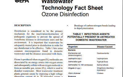 Wastewater Technology Fact Sheet: Ozone Disinfection
