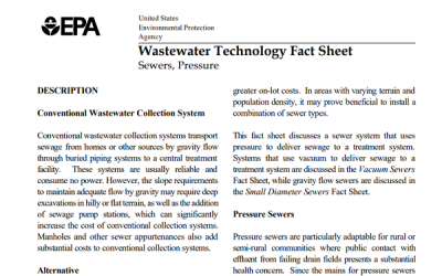 Wastewater Technology Fact Sheet: Sewers, Pressure