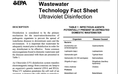 Wastewater Technology Fact Sheet: Ultraviolet Disinfection