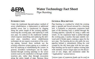 Water Technology Fact Sheet: Pipe Bursting