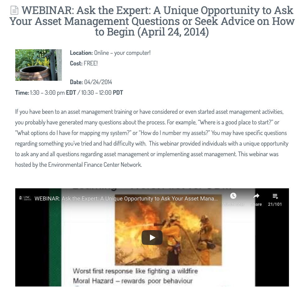 Ask the Expert: A Unique Opportunity to Ask Your Asset Management Questions or Seek Advice on How to Begin