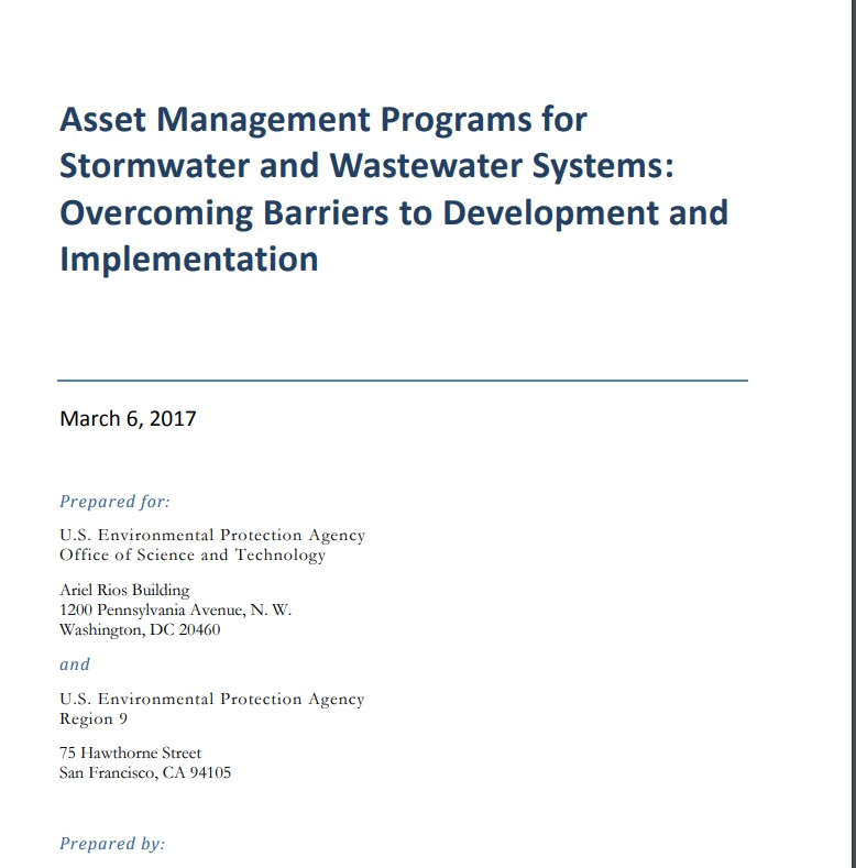 Asset Management Programs for Stormwater and Wastewater Systems: Overcoming Barriers to Development and Implementation