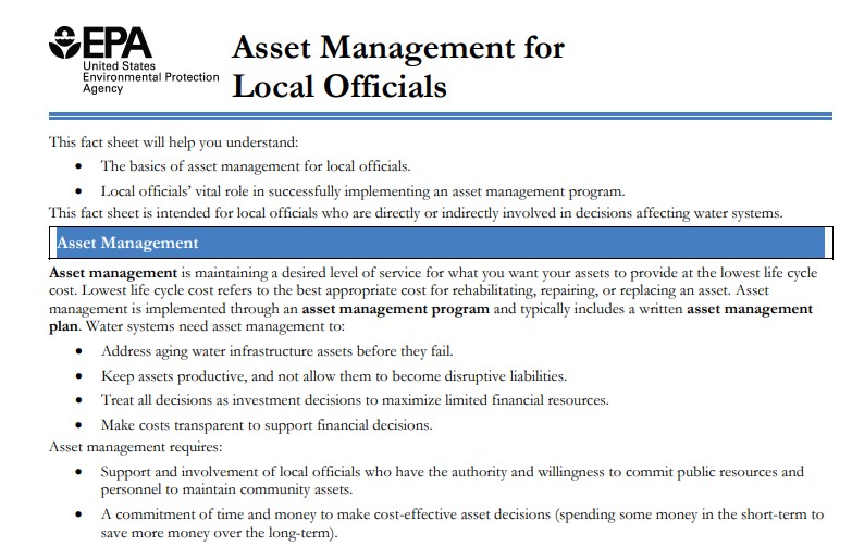 Asset Management for Local Officials