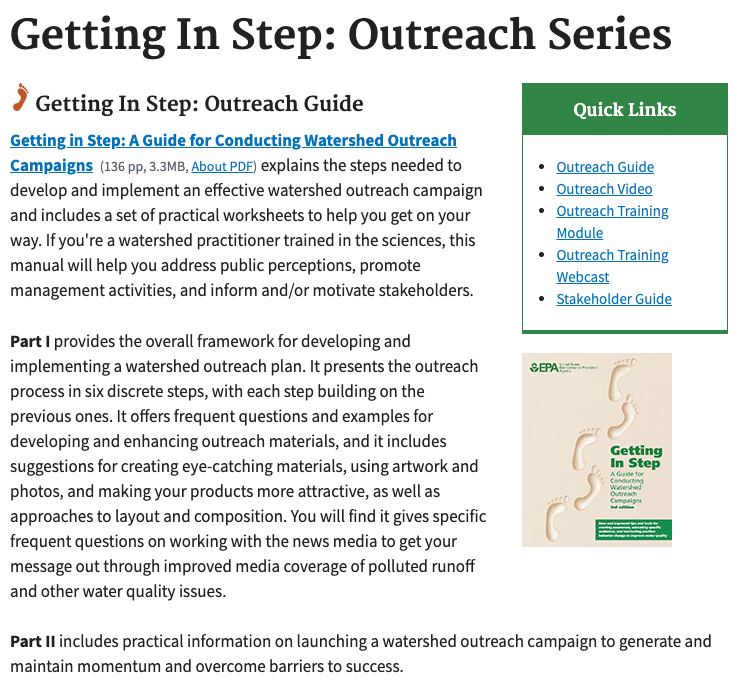 Getting in Step: A Guide for Conducting Watershed Outreach Campaigns