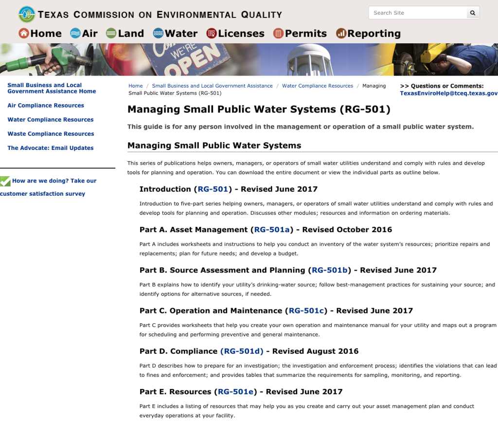 Managing Small Public Water Systems (RG-501)