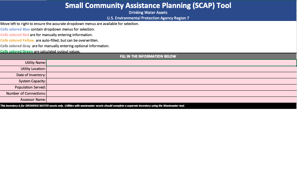 Small Community Assistance Planning (SCAP) Tool – Drinking Water Assets