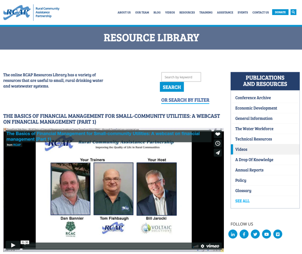 The Basics of Financial Management for Small-Community Utilities: A Webcast on Financial Management (Part 1)