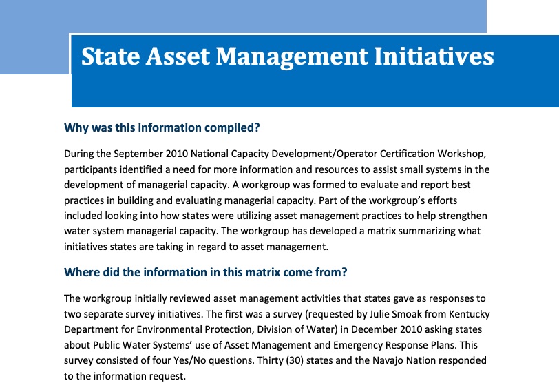 2012 State Asset Management Initiatives