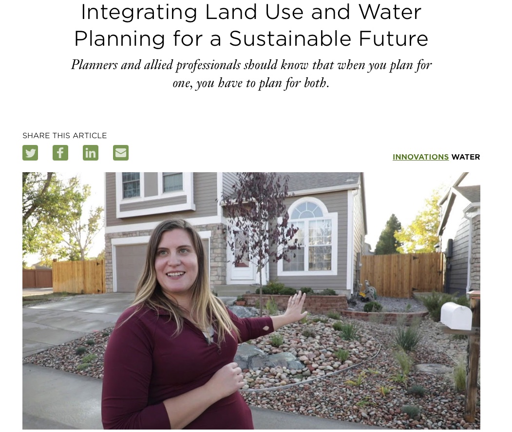 Integrating Land Use and Water Planning for a Sustainable Future
