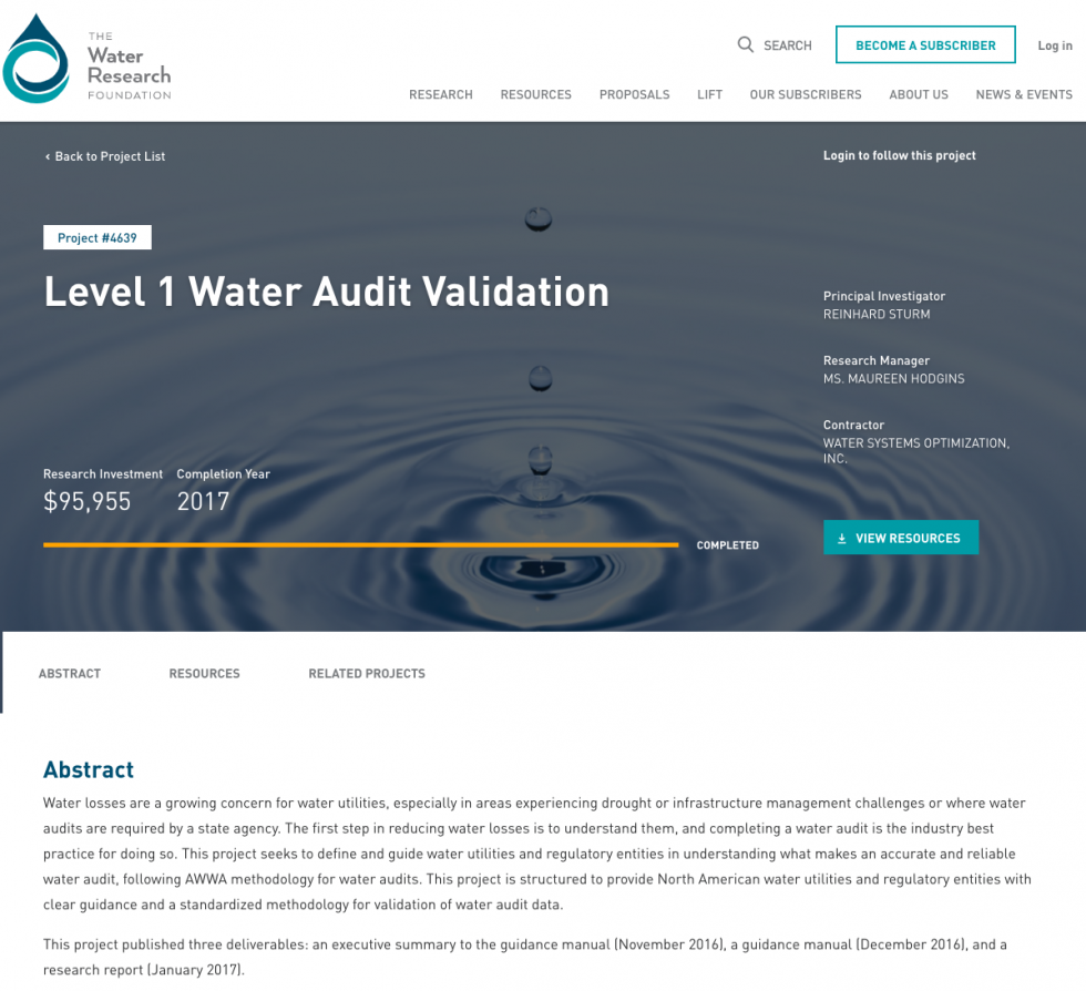 Level 1 Water Audit Validation: Guidance Manual | Water Loss Switchboard
