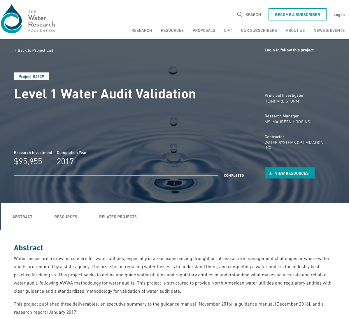 Level 1 Water Audit Validation Guidance Manual Water Loss Switchboard 1654