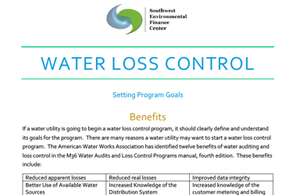 Comprehensive Water Loss Control Program – Goal Setting Guide