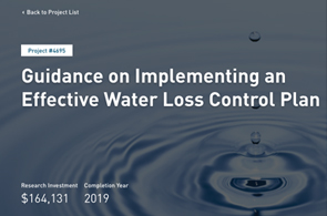 Guidance on Implementing an Effective Water Loss Control Plan – Report and Webcast