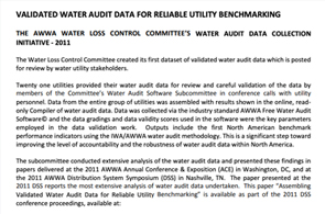 Validated Water Audit Data for Reliable Utility Benchmarking