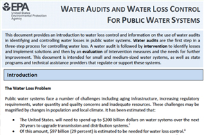 Water Audits and Water Loss Control for Public Water Systems
